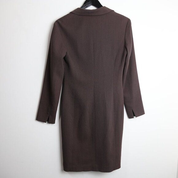 Club Monaco Vintage Wool Brown Maeve Longlined Button Down Trench Coat Size 4 - Picture 4 of 5